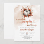 Invitation Citrouille blanc d'automne en terre cuite tourneso (Devant / Derrière)