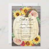 Invitation Citrouille blanc de la florale de tournesol d'aqua (Devant)