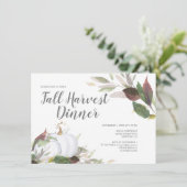 Invitation Citrouille blanc de la récolte d'automne Friendsgi (Debout devant)