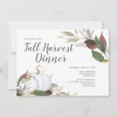 Invitation Citrouille blanc de la récolte d'automne Friendsgi (Devant)