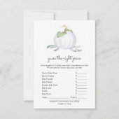 Invitation Citrouille blanc devine le bon jeu de prix (Devant)