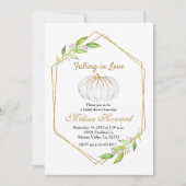 Invitation Citrouille blanc en Fête de l'mariée d'amour (Devant)