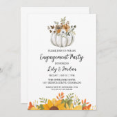 Invitation Citrouille blanc et Green Fall Engagement Party (Devant / Derrière)