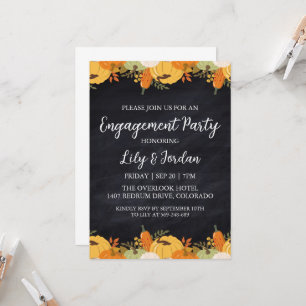 Invitation Citrouille blanc et Green Fall Engagement Party