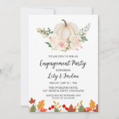 Invitation Citrouille blanc et Green Fall Engagement Party (Devant)