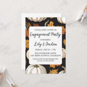 Invitation Citrouille blanc et Green Fall Engagement Party