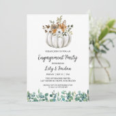 Invitation Citrouille blanc et Green Fall Engagement Party (Debout devant)