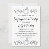Invitation Citrouille blanc et Green Fall Engagement Party (Devant)