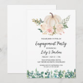 Invitation Citrouille blanc et Green Fall Engagement Party (Devant / Derrière)