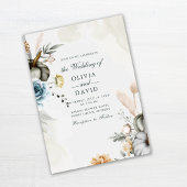 Invitation Citrouille blanc et Mariage Fleur sauvage d'automn