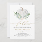 Invitation Citrouille blanc et verdure Brunch nuptial automne (Devant)