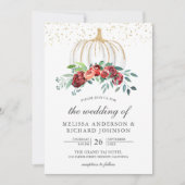 Invitation Citrouille blanc rustique Bourgogne Mariage de aut (Devant)