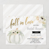 Invitation citrouille blanche coup de foudre (Devant / Derrière)