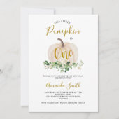 Invitation Citrouille blanche est une verdure florale d'anniv (Devant)