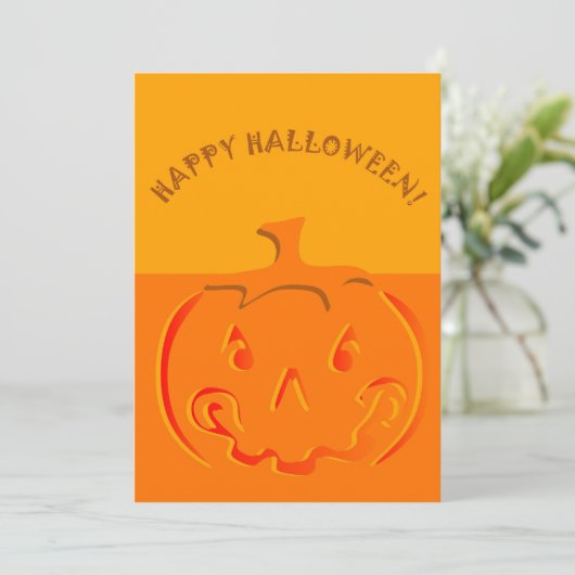 Invitation Citrouille BLANK Halloween (Debout devant)