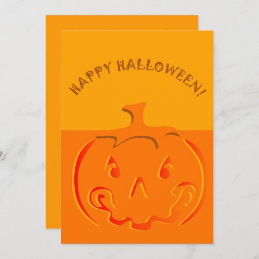Invitation Citrouille BLANK Halloween (Devant / Derrière)