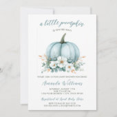 Invitation Citrouille bleu automne Baby shower d'Eucalyptus F (Devant)