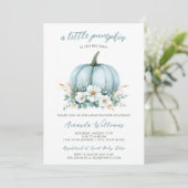 Invitation Citrouille bleu automne Baby shower d'Eucalyptus F (Debout devant)