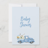 Invitation Citrouille bleu Baby shower Sunflowers (Dos)