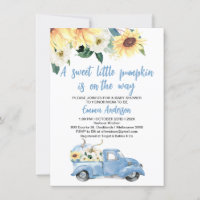 Citrouille bleu Baby shower Sunflowers