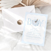 Invitation Citrouille bleu C'est un garçon Baby shower d'auto