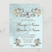 Invitation Citrouille bleu d'automne et Mariage Ginkgo (Devant / Derrière)