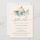 Invitation Citrouille bleu de la marine chute dans la Fête de (Devant)