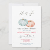 Invitation Citrouille bleu Révélation de genre (Devant)