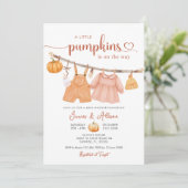 Invitation Citrouille Boho Baby Clothes Baby shower Invitatio (Debout devant)