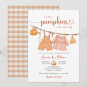 Invitation Citrouille Boho Baby Clothes Baby shower Invitatio (Devant / Derrière)