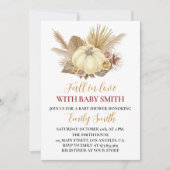 Invitation Citrouille Boho Fall In Love Baby shower Invitatio (Devant)