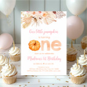 Invitation Citrouille Boho Floral Premier anniversaire