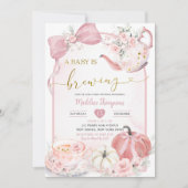 Invitation Citrouille Boho Pink Baby Baby shower de brassage (Devant)
