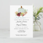 Invitation Citrouille Bois Rustique Aquarelle Florale Bourgog (Debout devant)