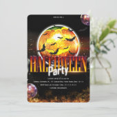Invitation Citrouille boule disco Halloween effrayant (Debout devant)