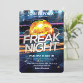 Invitation Citrouille boule disco nuit étrange fête d'Hallowe (Debout devant)