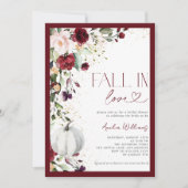 Invitation Citrouille Bourgogne chute dans Love Gold Floral (Devant)