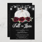 Invitation Citrouille Bourgogne d'argent chute en Fête des ma (Devant / Derrière)