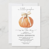 Invitation Citrouille Bow | Baby shower Citrouille de Fall Li (Devant)