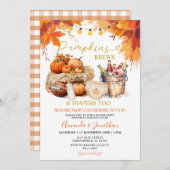 Invitation Citrouille Brews Diapers Rustique Feuille Genre Re (Devant / Derrière)