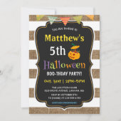 Invitation Citrouille Burlap Halloween Parti Anniversaire de  (Devant)