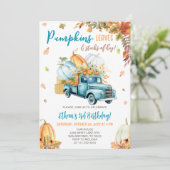 Invitation Citrouille Camion Automne Garçon fête d'anniversai (Debout devant)