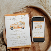 Invitation Citrouille Camion Baby shower d'automne moderne