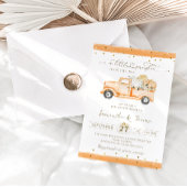 Invitation Citrouille Camion Baby shower d'automne moderne