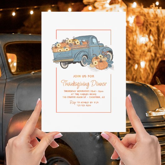 Invitation Citrouille Camion Thanksgiving