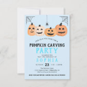 Invitation Citrouille Carving Anniversaire Fête Halloween (Devant)