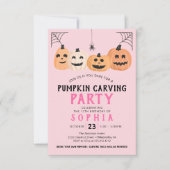 Invitation Citrouille Carving Anniversaire Fête Halloween Inv (Devant)