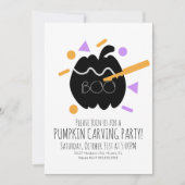 Invitation Citrouille Carving Black Citrouille Confetti Sprin (Devant)