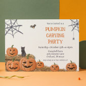 Invitation Citrouille Carving Party Jack Olantern Rustic