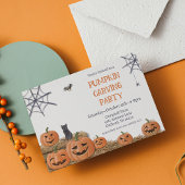 Invitation Citrouille Carving Party Jack Olantern Rustic